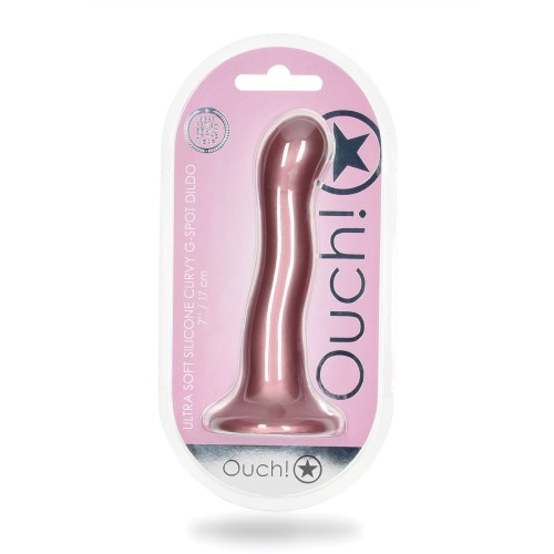 Dildo Curvo G-Spot 7'' Shots Ouch - Oro Rosa