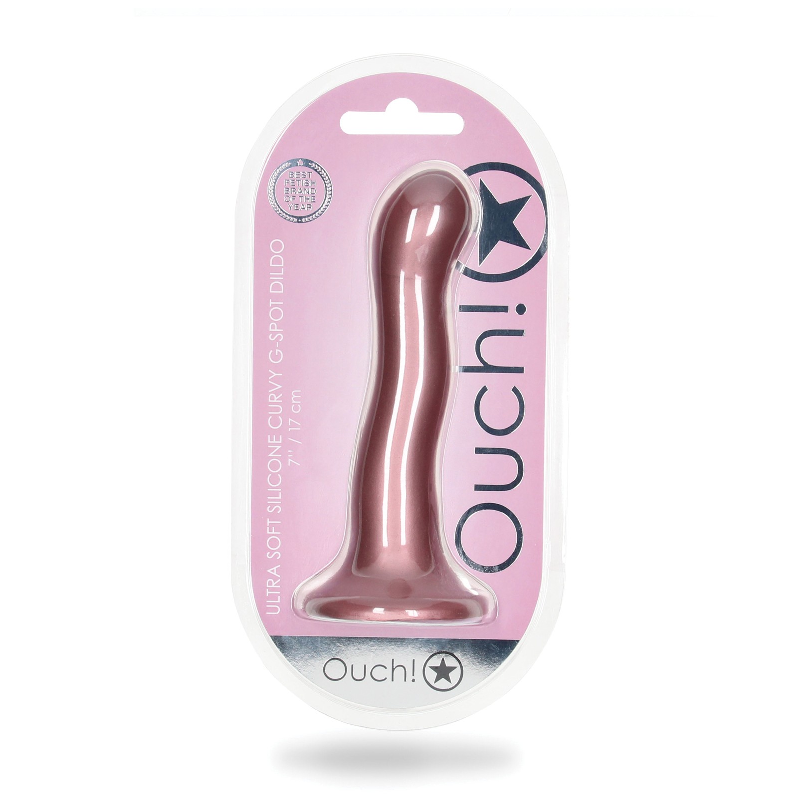 Dildo Curvo G-Spot 7'' Shots Ouch - Oro Rosa