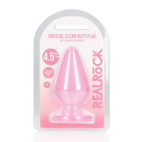 Plug Anal de Vidrio RealRock Crystal Clear de 4.5 Pulgadas