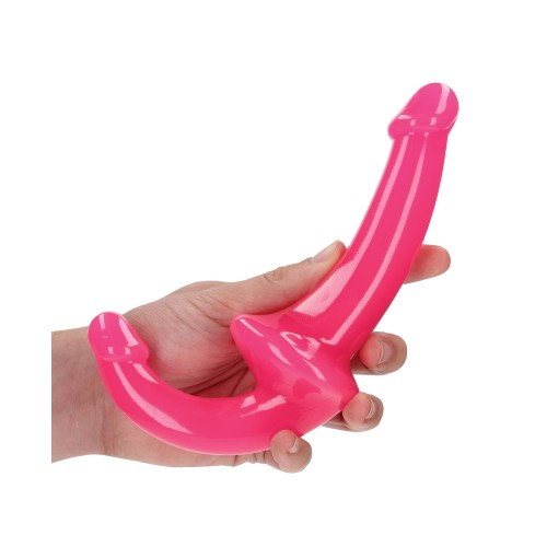 Shots RealRock 6" Strapless Strap On Glow in the Dark - Neon Pink