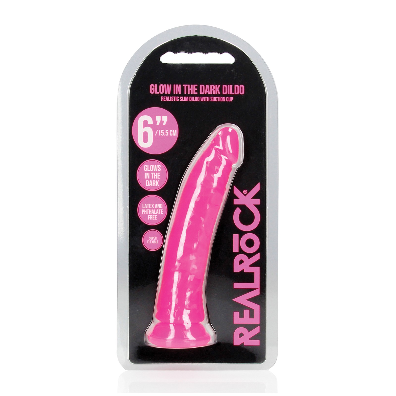 Shots RealRock Slim Dildo Glow in the Dark