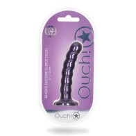 Shots Ouch 5 Inch Beaded G-Spot Dildo Metallic Purple