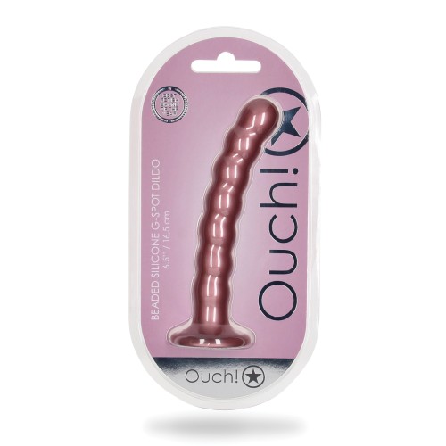 Dildo G-Spot Con Perlas de 6.5" - Rose Gold