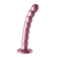 Dildo G-Spot Con Perlas de 6.5" - Rose Gold