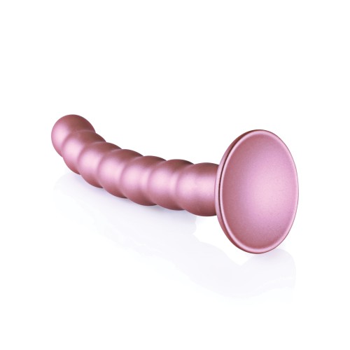 Dildo G-Spot Con Perlas de 6.5" - Rose Gold