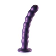 8 Inch Beaded G-Spot Dildo Metallic Purple