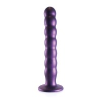 8 Inch Beaded G-Spot Dildo Metallic Purple