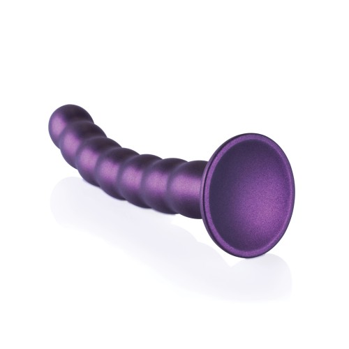 Dildo de G-Spot con Perlas 8" Púrpura Metálico