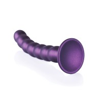 8 Inch Beaded G-Spot Dildo Metallic Purple