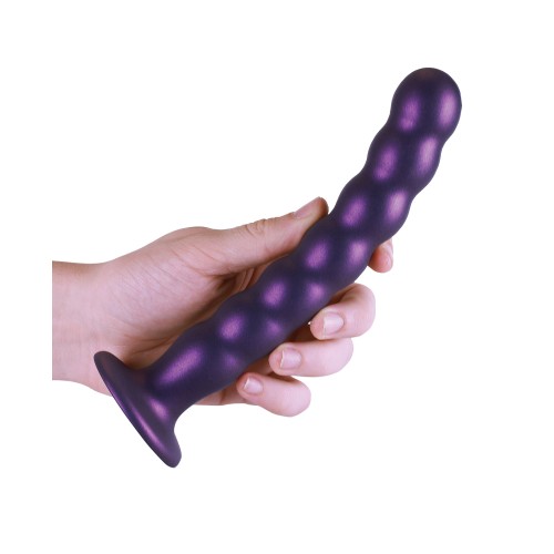 8 Inch Beaded G-Spot Dildo Metallic Purple