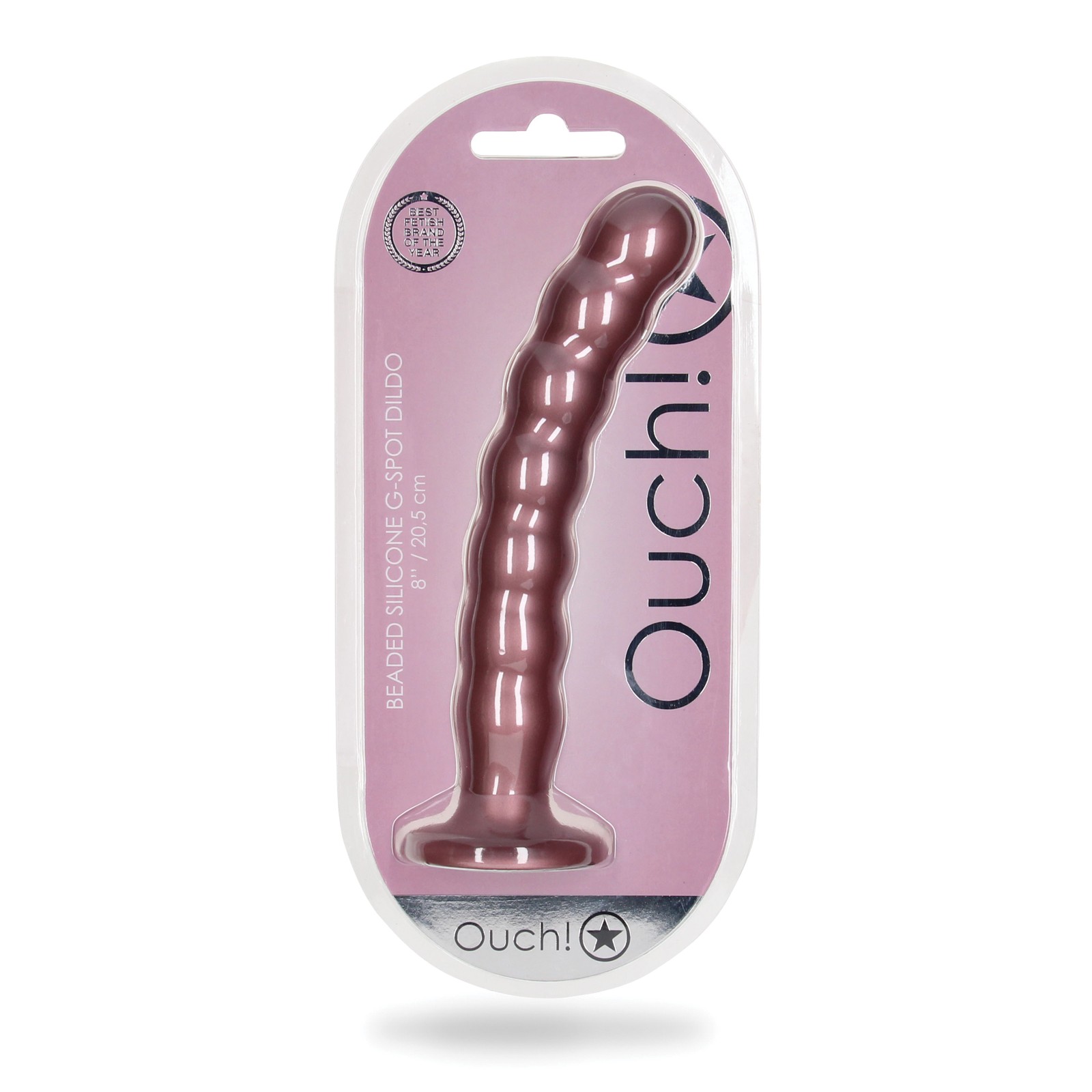 Dildo G-Spot con Cuentas Rosa Oro - Shots Ouch