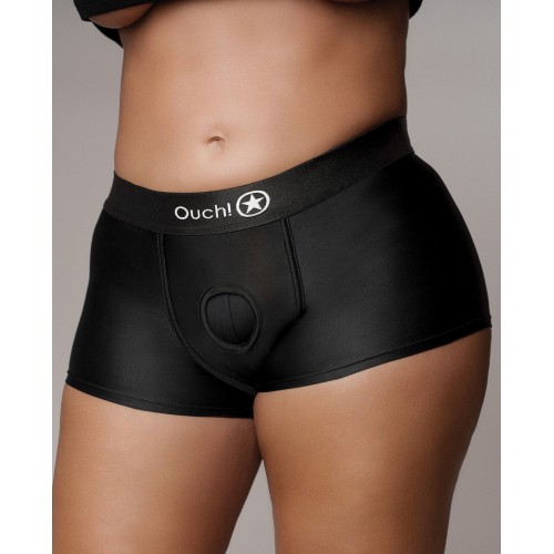 Shots Ouch Vibrating Strap-On Boxer - Black XL/XXL