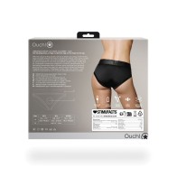 Shots Ouch Vibrating Strap-On Brief - Black