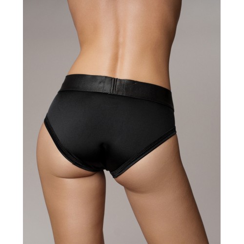 Shots Ouch Vibrating Strap-On Brief - Black