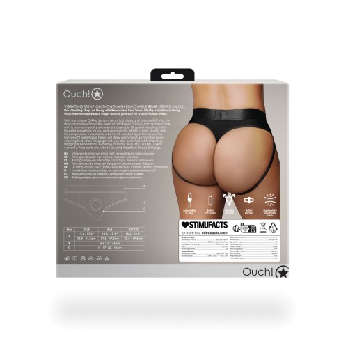 Shots Ouch Vibrating Strap On Thong Black XL/XXL