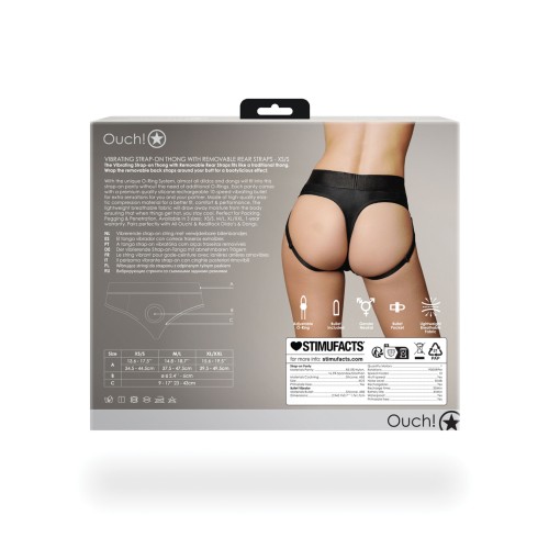 Vibrating Strap On Thong with Removable Straps