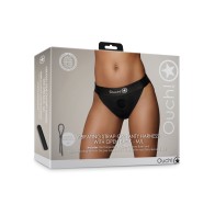 Shots Ouch Vibrating Strap-On Panty Harness - Black