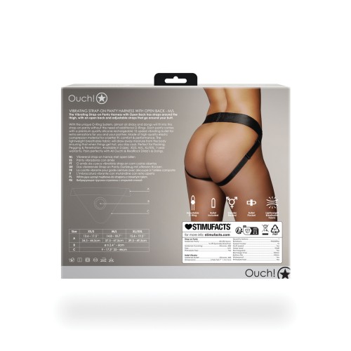 Arnés de Panty Strap-On Vibrante Ouch - Negro