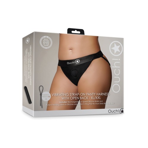 Shots Ouch Vibrating Strap-On Panty Harness - Open Back