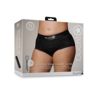 Shots Ouch Vibrating Strap On Brief - Black XL/XXL