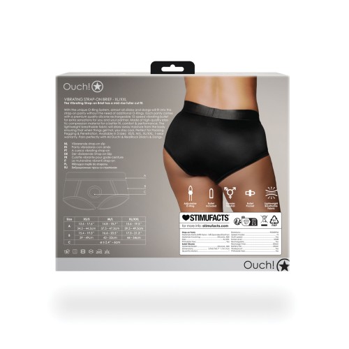 Shots Ouch Vibrating Strap On Brief - Black XL/XXL