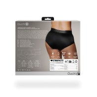 Braga Strap-On Vibradora Ouch! - Negra XL/XXL