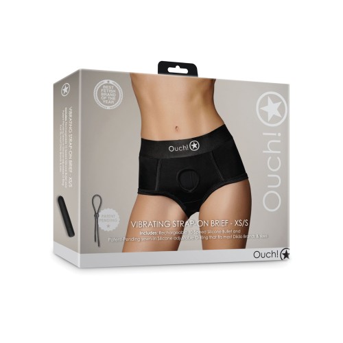 Bragas Strap-On Vibrantes Shots Ouch Negro XS/S