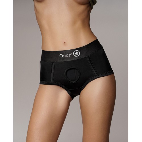 Shots Ouch Vibrating Strap-On Brief Black XS/S