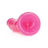 Dildo Slim RealRock que Brilla en la Oscuridad - Rosa Neón