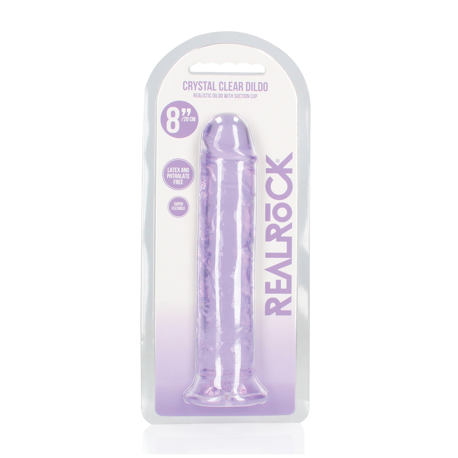 Dildo Recto de 8 Pulgadas con Ventosa de Shots RealRock