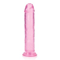 Shots RealRock Crystal Clear 9 Inch Dildo with Suction Cup Pink