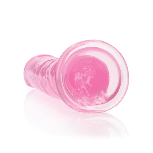 Dildo Recto Transparente RealRock 9" con Ventosa Rosa