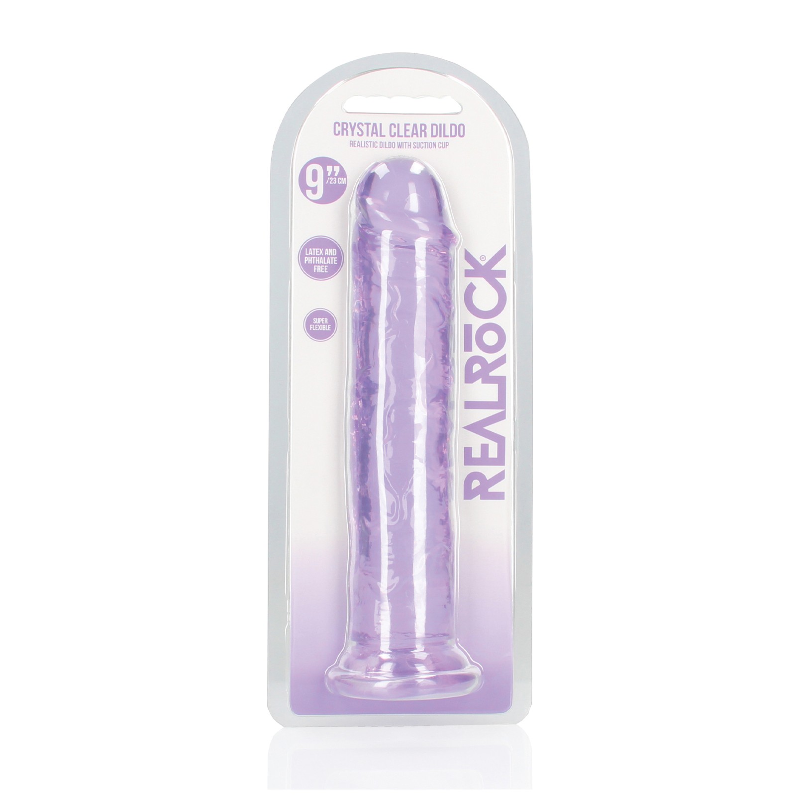 Dildo Recto Transparente de 9 Pulgadas con Succión