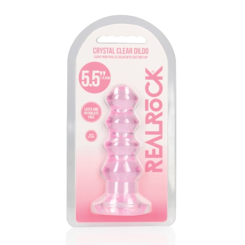 Crystal Clear Curvy Dildo/Butt Plug - Pink