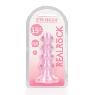 Crystal Clear Curvy Dildo/Butt Plug - Pink