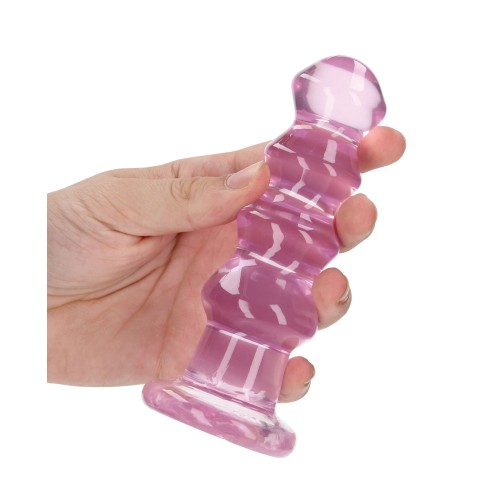 Crystal Clear Curvy Dildo/Butt Plug - Pink