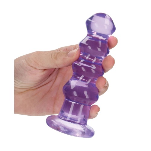 Shots RealRock Crystal Clear 5.5" Dildo/Butt Plug - Purple