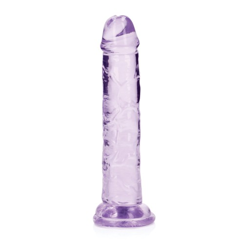 Shots RealRock Crystal Clear 6 Inch Dildo with Suction Cup Purple