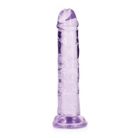 Shots RealRock Crystal Clear 6 Inch Dildo with Suction Cup Purple