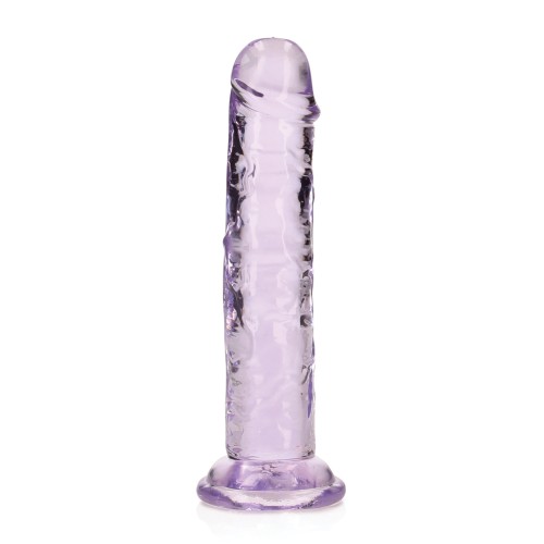 Shots RealRock Crystal Clear 6 Inch Dildo with Suction Cup Purple