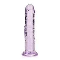 Shots RealRock Crystal Clear 6 Inch Dildo with Suction Cup Purple