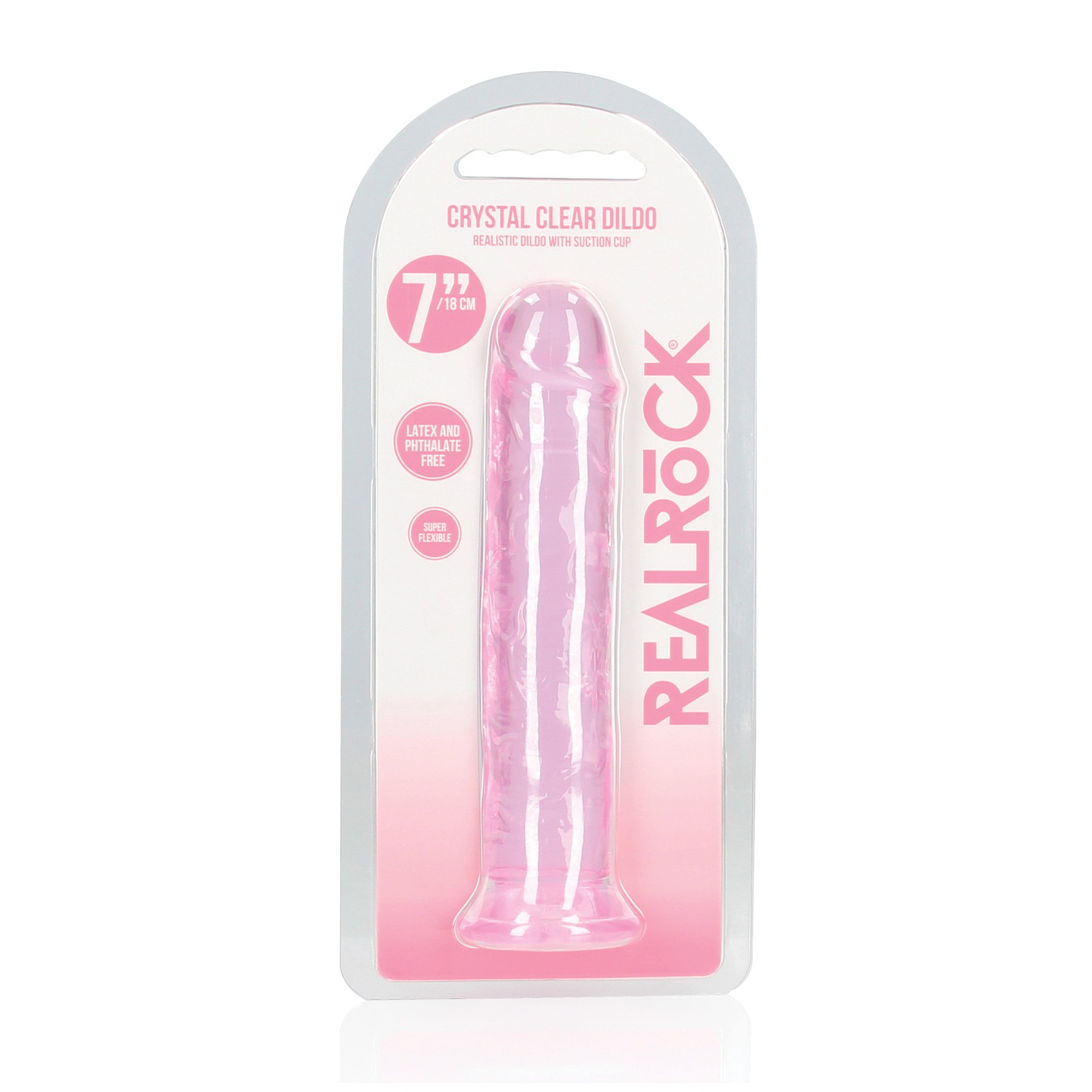 7" Pink RealRock Dildo with Suction Cup