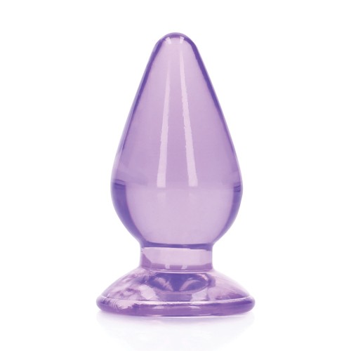 Shots RealRock Crystal Clear 4.5" Anal Plug - Purple