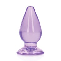 Shots RealRock Crystal Clear 4.5" Anal Plug - Purple