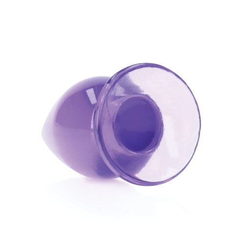 Shots RealRock Crystal Clear 4.5" Anal Plug - Purple