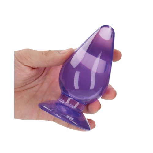 Shots RealRock Crystal Clear 4.5" Anal Plug - Purple