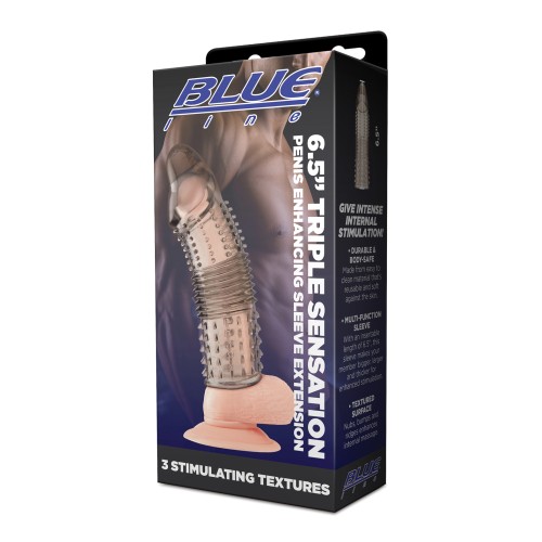 Blue Line Triple Sensation Penis Sleeve - Enhance Pleasure