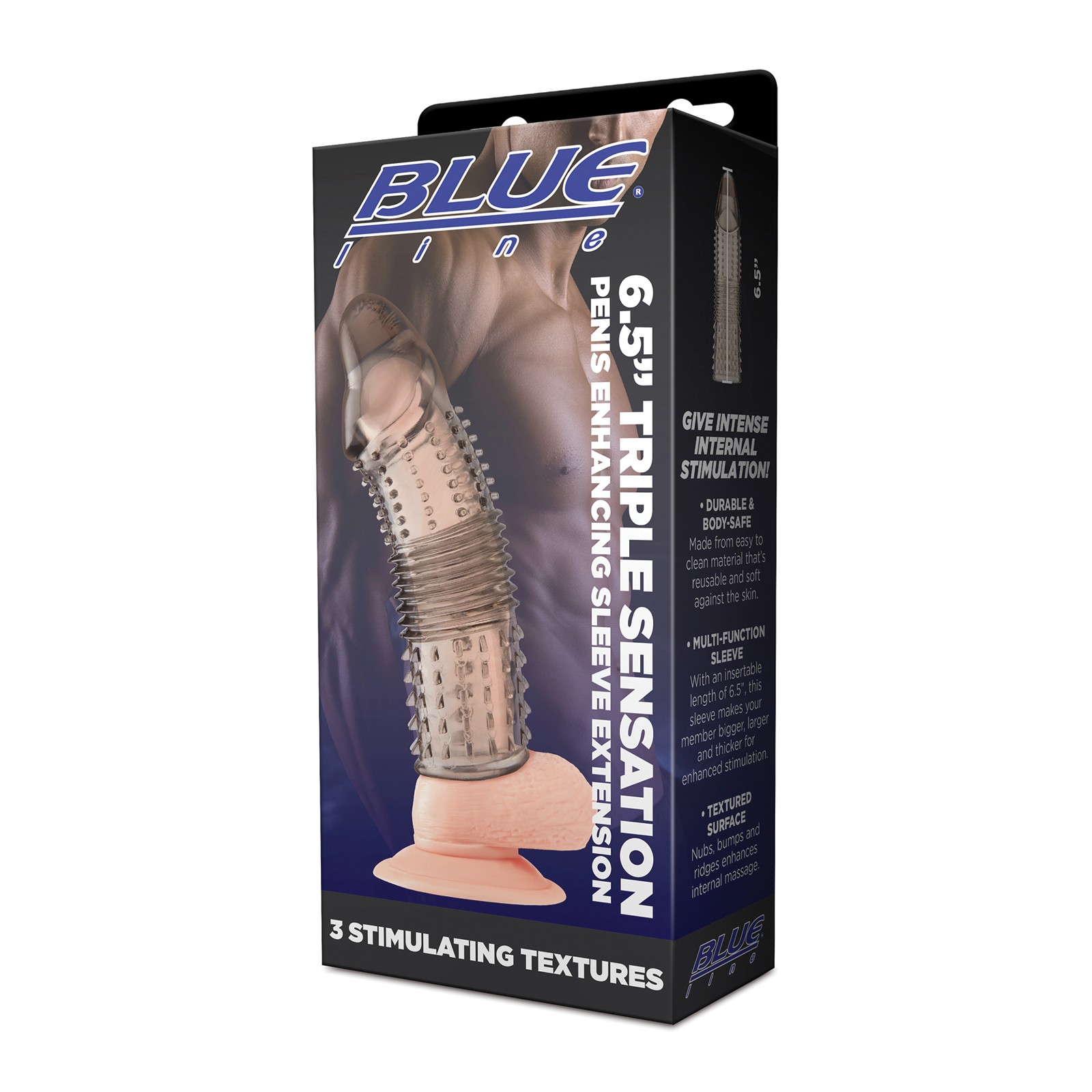 Blue Line Triple Sensation Penis Sleeve - Enhance Pleasure