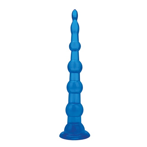 Blue Line 8.5" Anal Beads with Suction Base