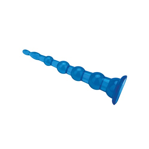 Blue Line 8.5" Anal Beads with Suction Base